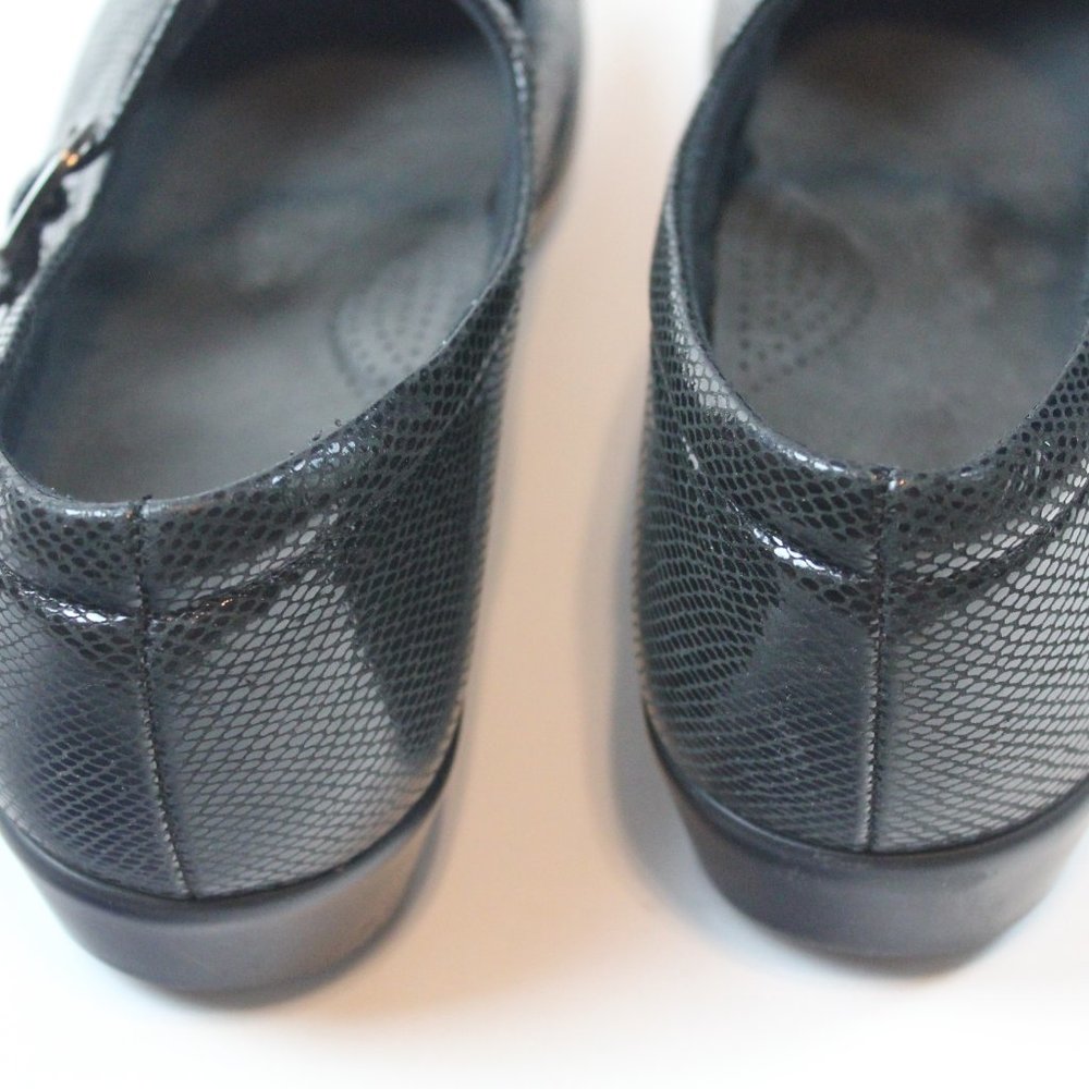 SAS Maria Black Snake Print Leather Mary Jane Comfort Womens Shoes Size 8.5 WW - Picture 5 of 10